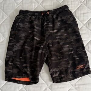 Eddie Bauer Black and Orange Mesh Shorts size 10